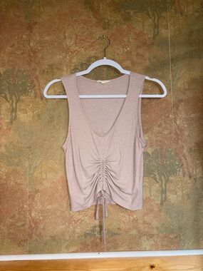 LA Hearts ~ Pink Cinched Front Ribbed Tank